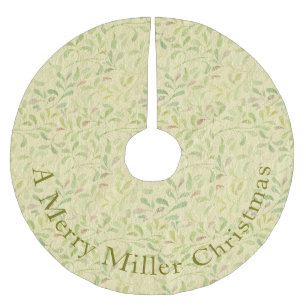Simple Organic Green Pattern Christmas Brushed Polyester Tree Skirt