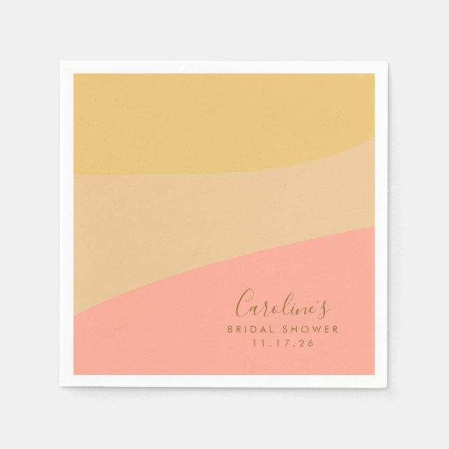 Simple Organic Sherbet Pastel Custom Bridal Shower Napkin (Front)