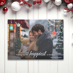 Simple Ornaments Happy Holidays Photo Christmas Holiday Card