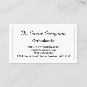 Simple Orthodontist Business Card