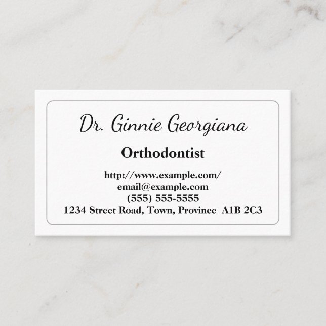 Simple Orthodontist Business Card (Front)