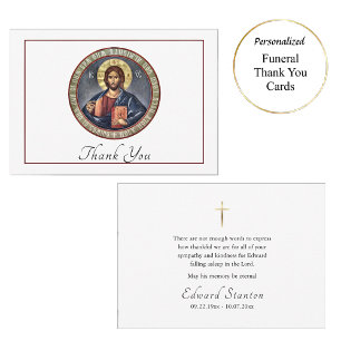 Simple Orthodox Christian Funeral  Thank You Card