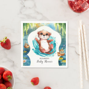 Simple Otter Baby Shower Napkin