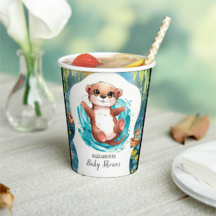 Simple Otter Baby Shower Paper Cups