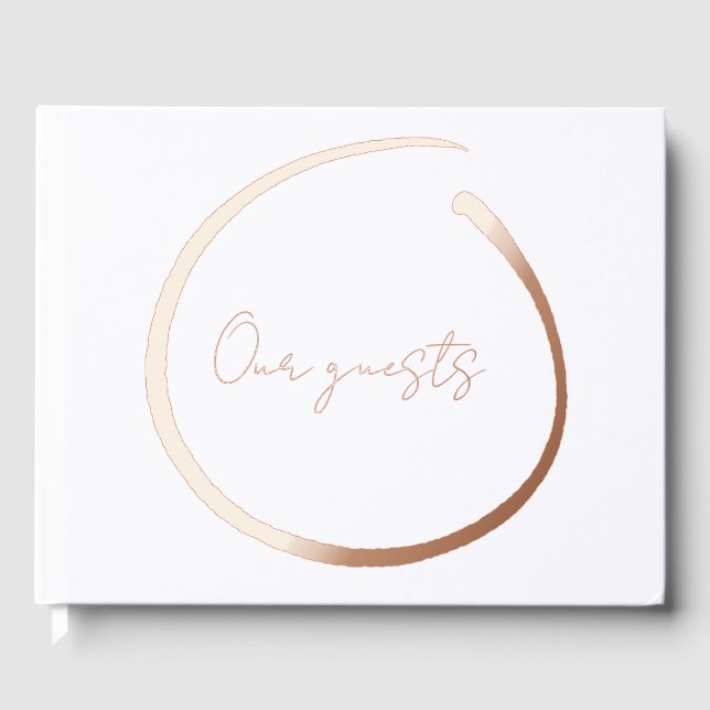 Simple Our Guests Wedding Real Foil Guest Book (Front)