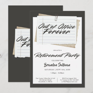 Simple Out of Office Forever Retirement Party Invitation