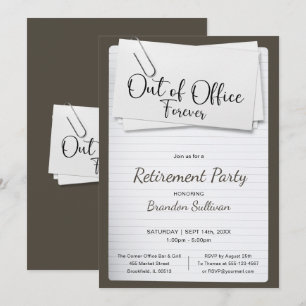 Simple Out of Office Forever Retirement Party Invitation