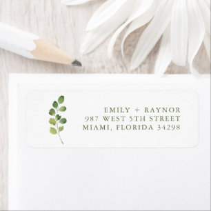 Simple Outdoor Greenery Wedding Return Address