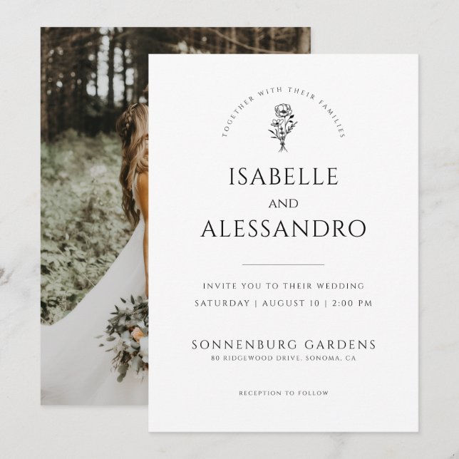 Simple Outdoor Photo Wedding Invitation (Front/Back)
