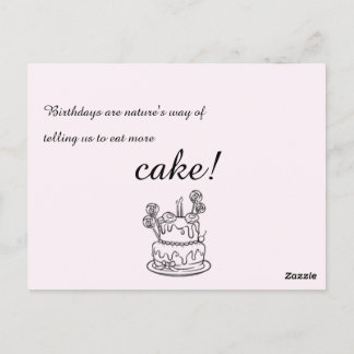 Simple Outline Birthday Invitation Postcard
