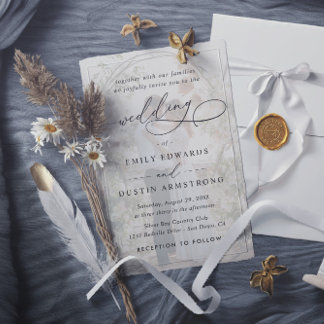 Simple Overlay Photo Budget QR Code Wedding Invitation