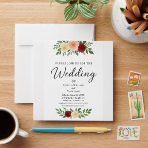 Simple Overlay Photo Wedding Invitation Envelope