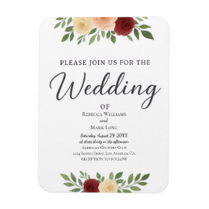 Simple Overlay Photo Wedding Invitation Magnet