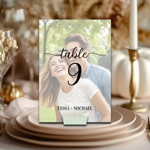 Simple Overlay Photo Wedding Table Number