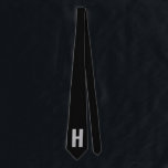 Simple Oversized Monogram Initial Black and Grey Tie<br><div class="desc">Bold and simple, custom tie with your choice of initial. The design features oversized sans serif typography in grey on a black background. The template is set up for you to change the letter but, if you wish to edit the colours as well, please click "customise further" or message me...</div>