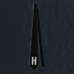 Simple Oversized Monogram Initial Black and Grey Tie<br><div class="desc">Bold and simple, custom tie with your choice of initial. The design features oversized sans serif typography in grey on a black background. The template is set up for you to change the letter but, if you wish to edit the colours as well, please click "customise further" or message me...</div>