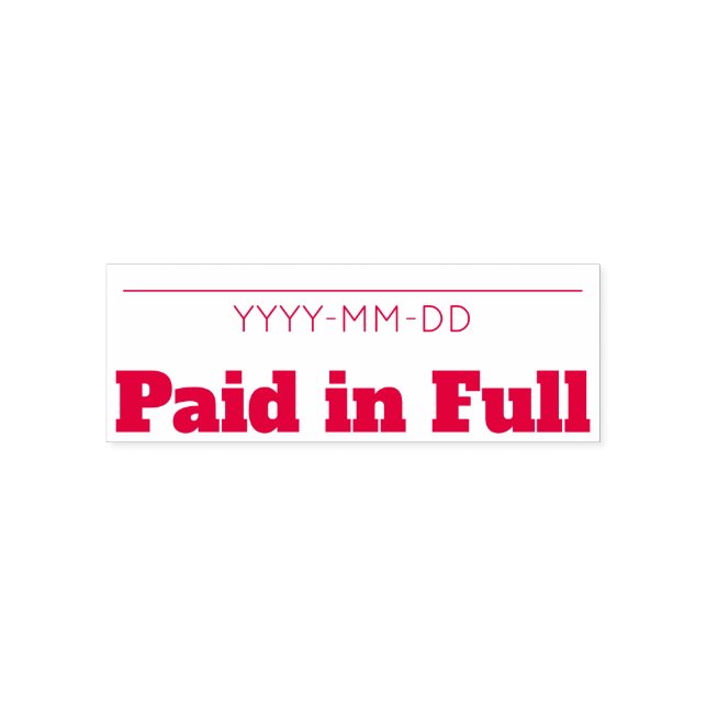 Simple "Paid in Full" Rubber Stamp (Design)