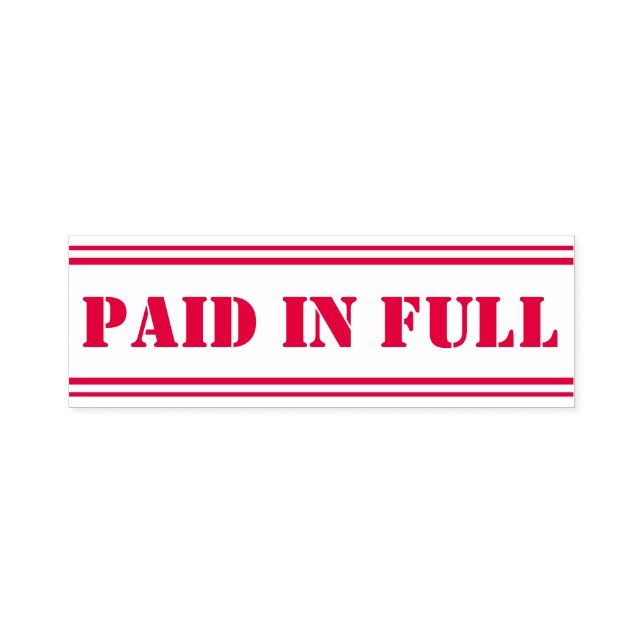 Simple "Paid In Full" Rubber Stamp (Design)