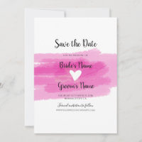 Simple Paint Strokes & Heart Wedding Save The Date