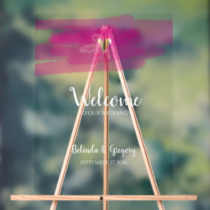 Simple Paint Strokes & Heart Wedding Welcome Sign