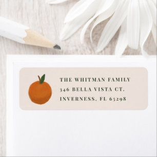 Simple Painted Orange Citrus Return Address