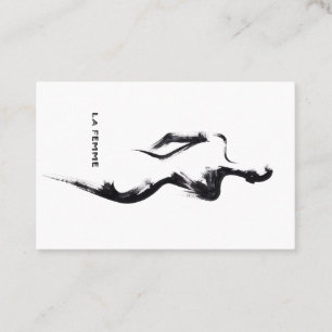 Simple painting gouache La Femme 01 poster Business Card