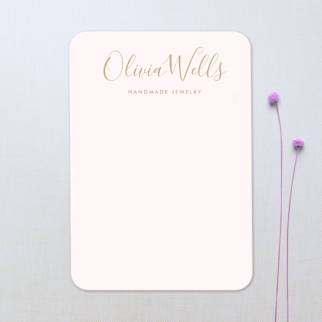 Simple Pale Pink  Gold Earring Display Card (Creator Uploaded)