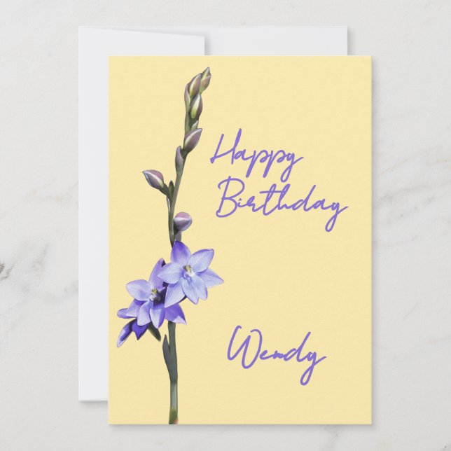 Simple Pale Purple SunOrchid Happy Birthday Invitation (Front)