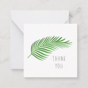 Simple Palm Leaf Thank You Custom Note Card