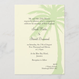 Simple Palm Tree Wedding Invitation