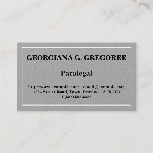 Simple Paralegal Business Card (Front)