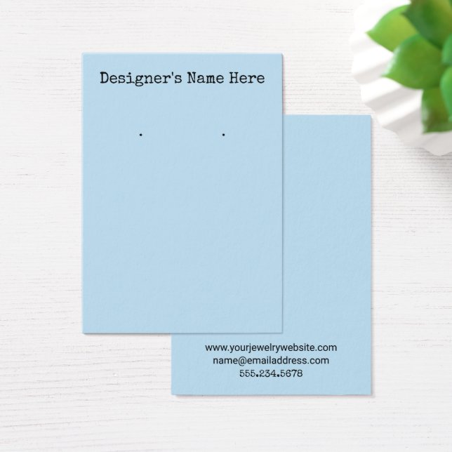 Simple Pastel Blue Earring Holder Display Card (Desk)