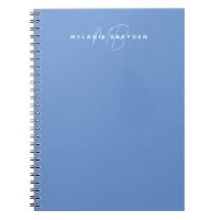 Simple Pastel Blue Minimalist Two Monogram Name