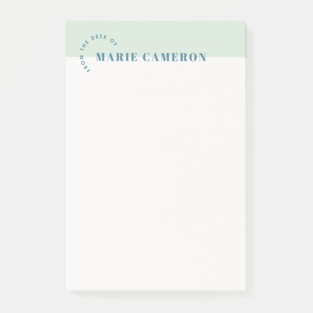 Simple Pastel Colorblock Post-It Notes - Green (Front)