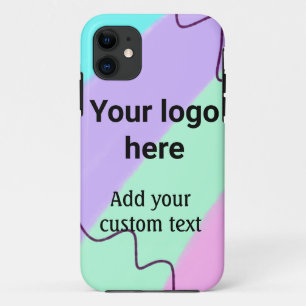 Simple pastel colour add your logo custom text th Case-Mate iPhone case