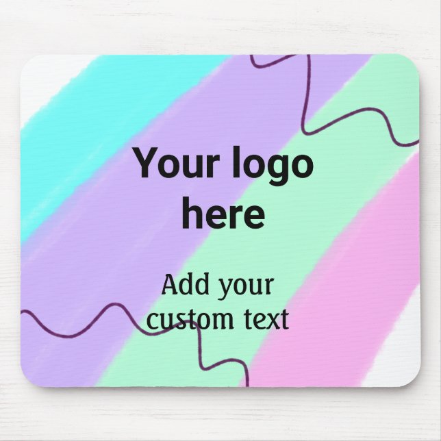 Simple pastel colour add your logo custom text  th mouse pad (Front)