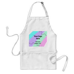 Simple pastel colour add your logo custom text th standard apron