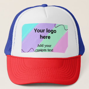 Simple pastel colour add your logo custom text th trucker hat