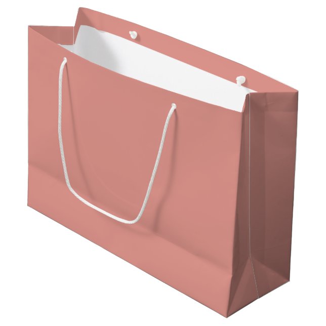 Simple pastel flamingo pink color large gift bag (Front Angled)