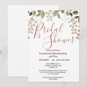 Simple Pastel Floral Top Border Bridal Shower Invitation