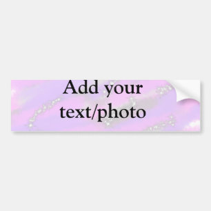 Simple pastel glitter colorful add your text photo bumper sticker