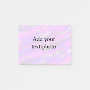 Simple pastel glitter colorful add your text photo post-it notes
