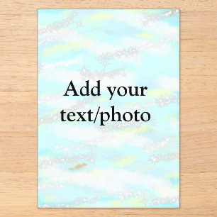 Simple pastel glitter colourful add your text phot acrylic invitations