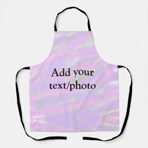 Simple pastel glitter colourful add your text phot apron