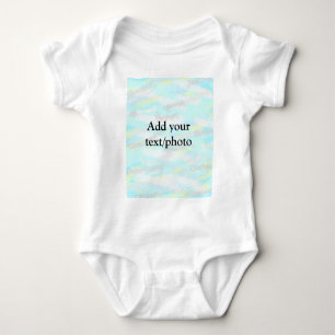 Simple pastel glitter colourful add your text phot baby bodysuit