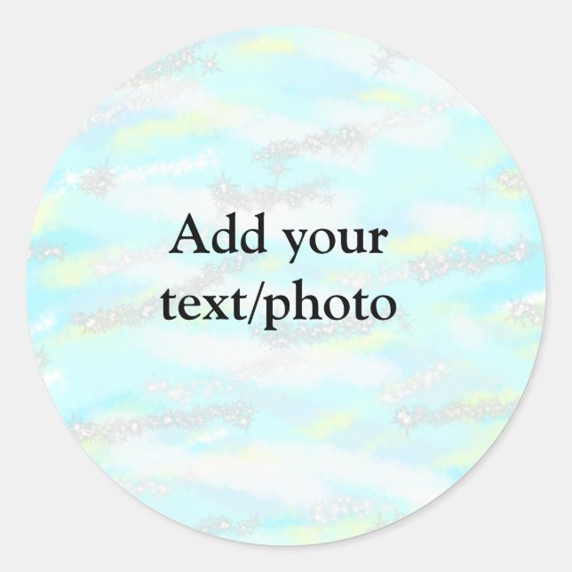 Simple pastel glitter colourful add your text phot classic round sticker (Front)