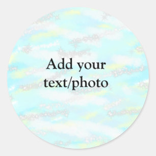 Simple pastel glitter colourful add your text phot classic round sticker
