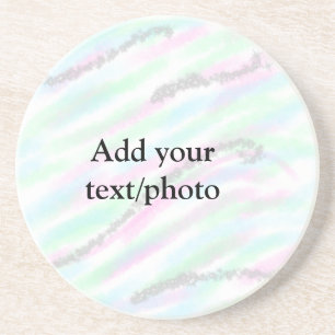 Simple pastel glitter colourful add your text phot coaster