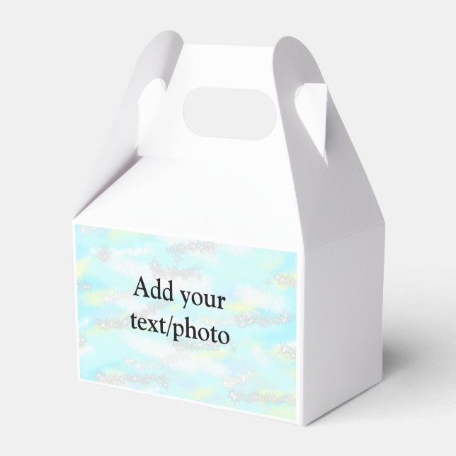 Simple pastel glitter colourful add your text phot favour box (Front Side)