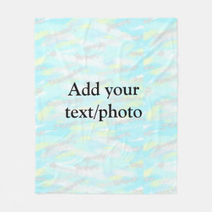 Simple pastel glitter colourful add your text phot fleece blanket